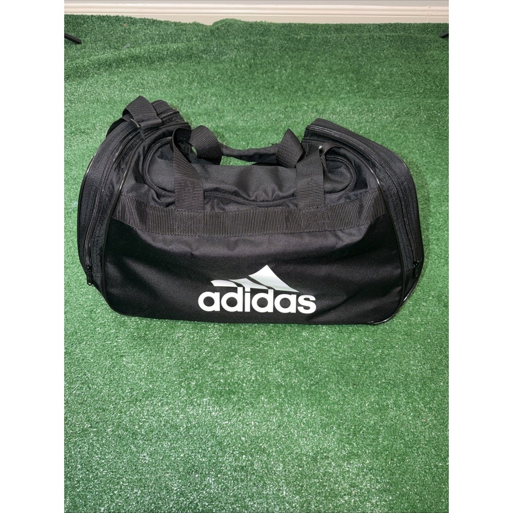 Adidas Medium Size Lightweight Black White Logo Duffle Bag